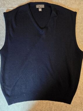 David Taylor Deep Navy Knit V-Neck Vest